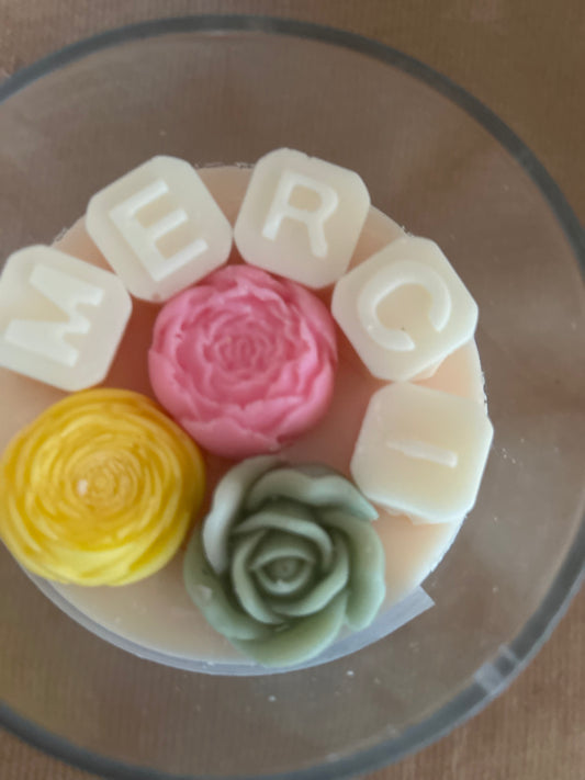 Bougie colorée merci
